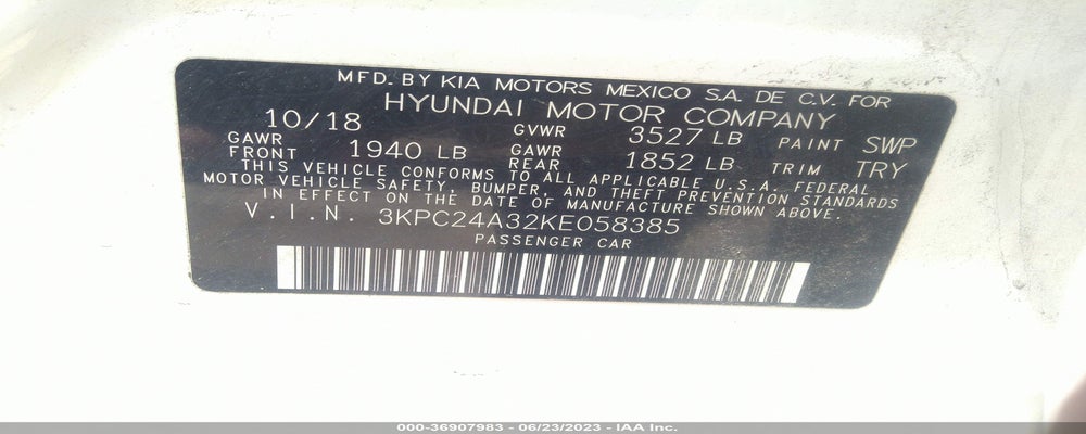 3KPC24A32KE058385 2019 HYUNDAI ACCENT photo no. 9