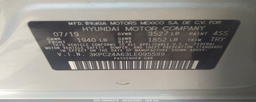 3KPC24A63LE095599 2020 HYUNDAI ACCENT photo no. 9