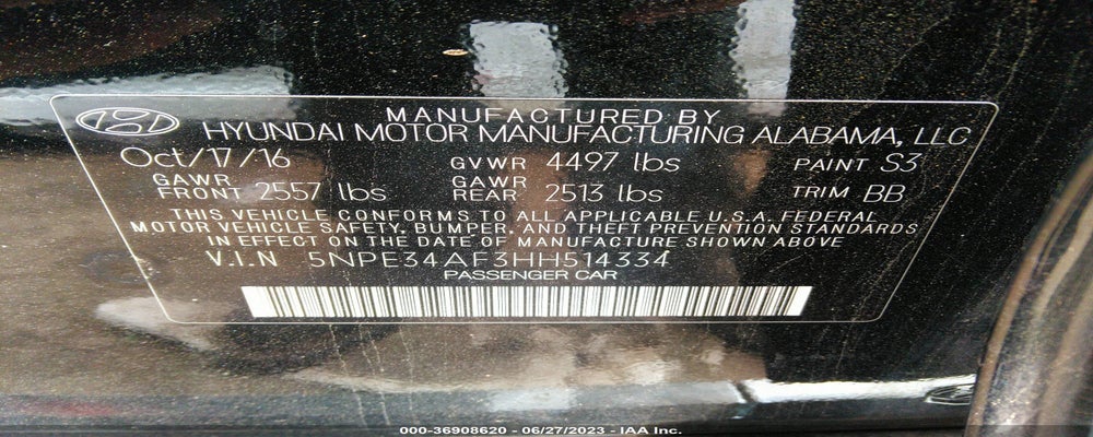 5NPE34AF3HH514334 2017 HYUNDAI SONATA photo no. 9