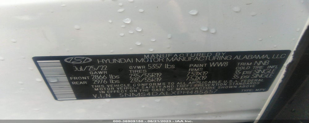 5NMS4DALXPH485657 2023 HYUNDAI SANTA FE photo no. 9