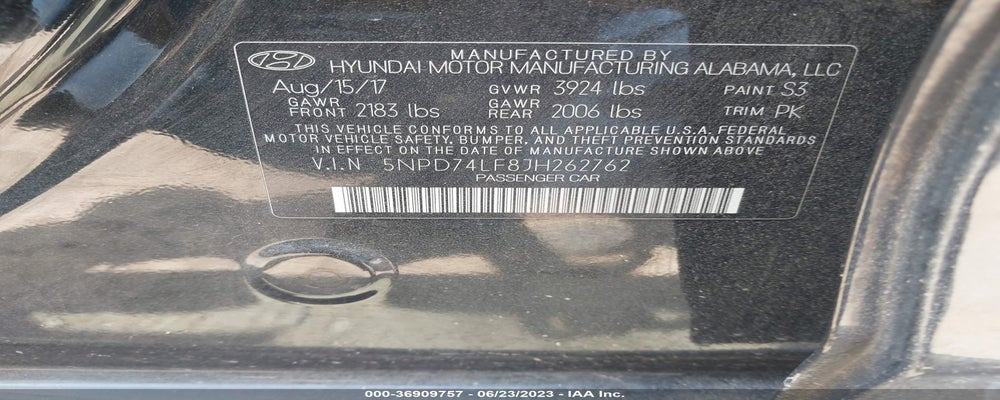 5NPD74LF8JH262762 2018 HYUNDAI ELANTRA photo no. 9