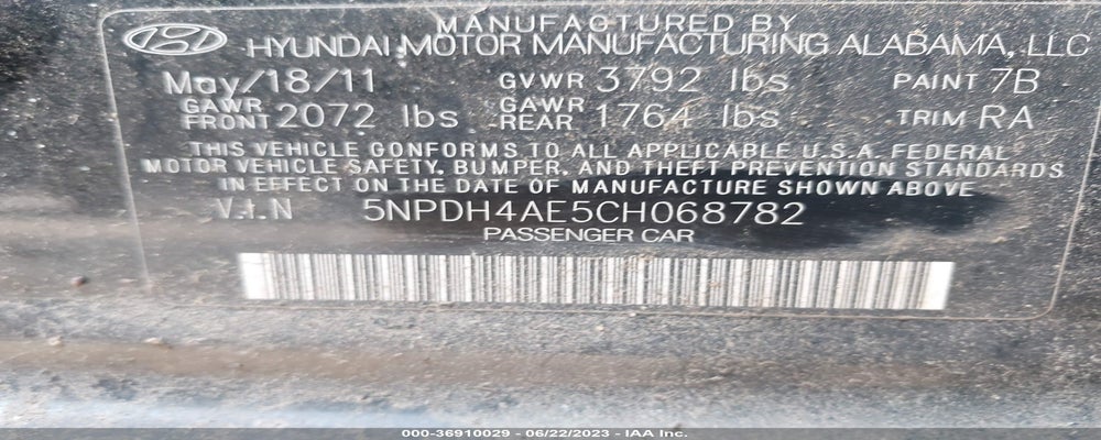 5NPDH4AE5CH068782 2012 HYUNDAI ELANTRA photo no. 9