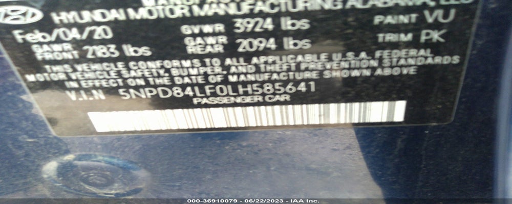 5NPD84LF0LH585641 2020 HYUNDAI ELANTRA photo no. 9