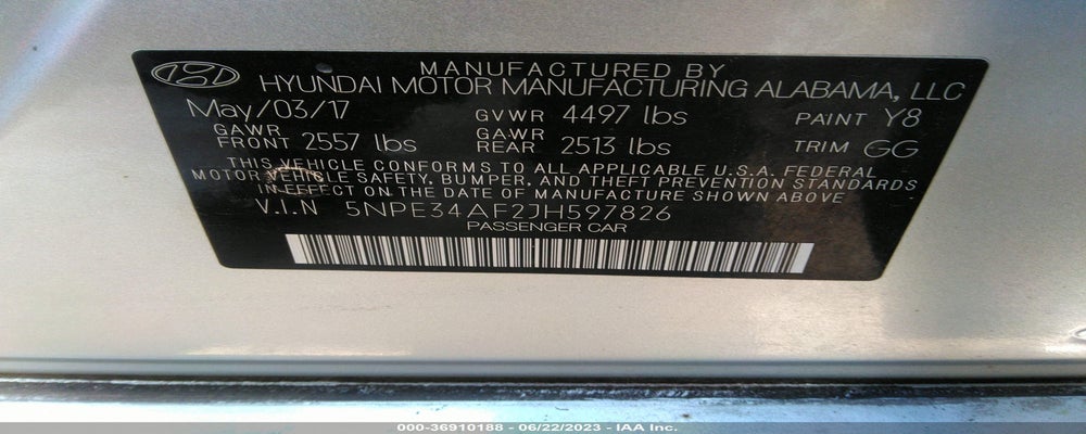 5NPE34AF2JH597826 2018 HYUNDAI SONATA photo no. 9