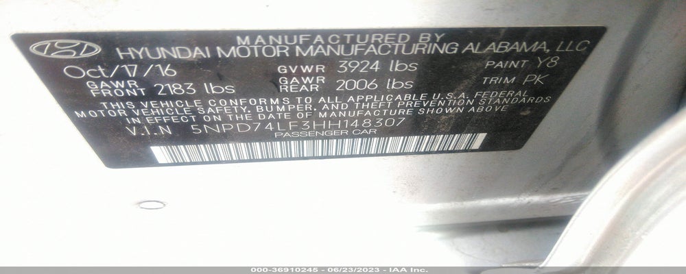 5NPD74LF3HH148307 2017 HYUNDAI ELANTRA photo no. 9