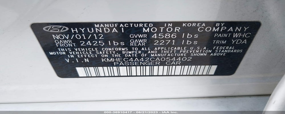 KMHEC4A42CA054402 2012 HYUNDAI SONATA photo no. 9