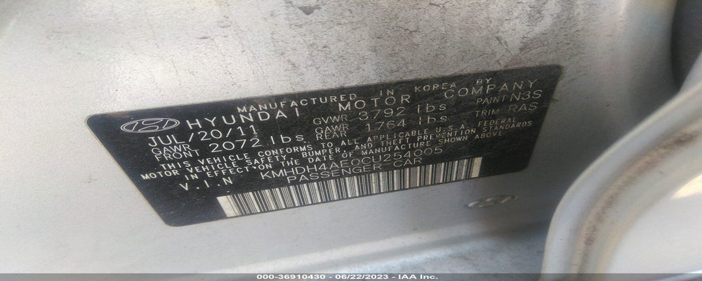 KMHDH4AE0CU254005 2012 HYUNDAI ELANTRA photo no. 9