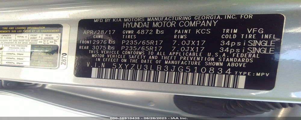 5XYZU3LB3JG510834 2018 HYUNDAI SANTA FE SPORT photo no. 9