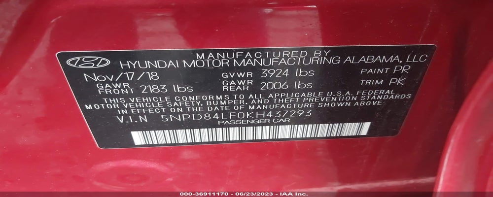 5NPD84LF0KH437293 2019 HYUNDAI ELANTRA photo no. 9