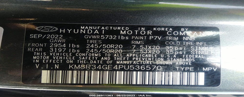 KM8R34GE4PU536570 2023 HYUNDAI PALISADE photo no. 9