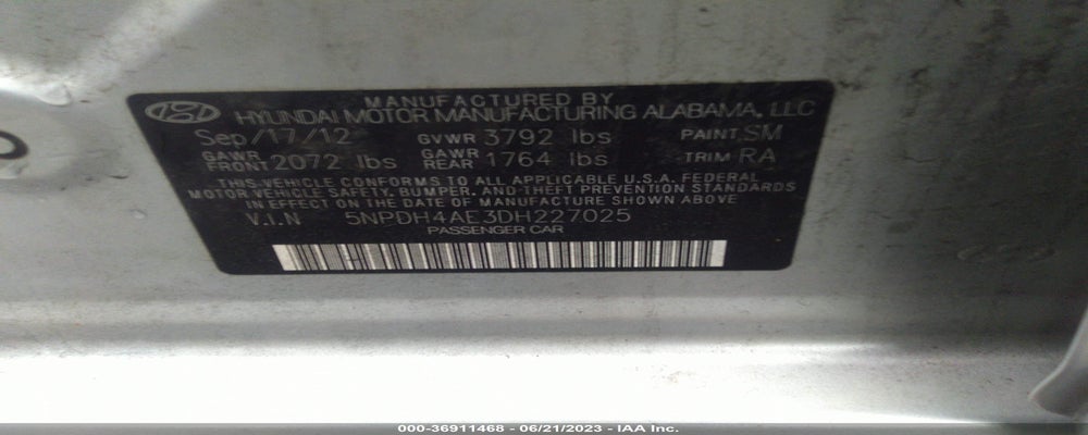 5NPDH4AE3DH227025 2013 HYUNDAI ELANTRA photo no. 9