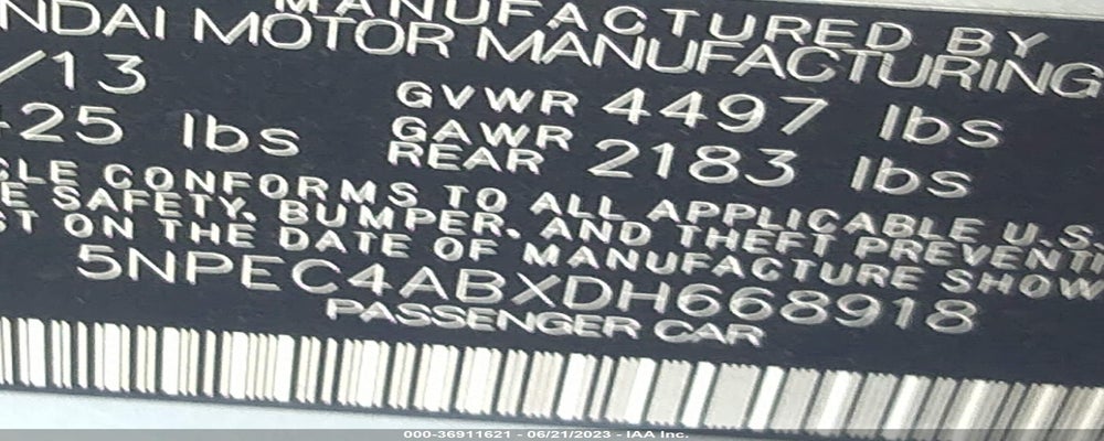 5NPEC4ABXDH668918 2013 HYUNDAI SONATA photo no. 9