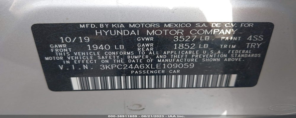 3KPC24A6XLE109059 2020 HYUNDAI ACCENT photo no. 9