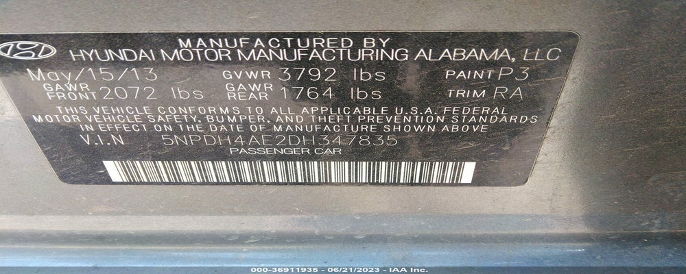 5NPDH4AE2DH347835 2013 HYUNDAI ELANTRA photo no. 9