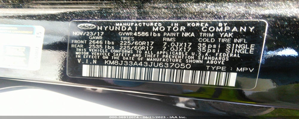 KM8J33A43JU637050 2018 HYUNDAI TUCSON photo no. 9