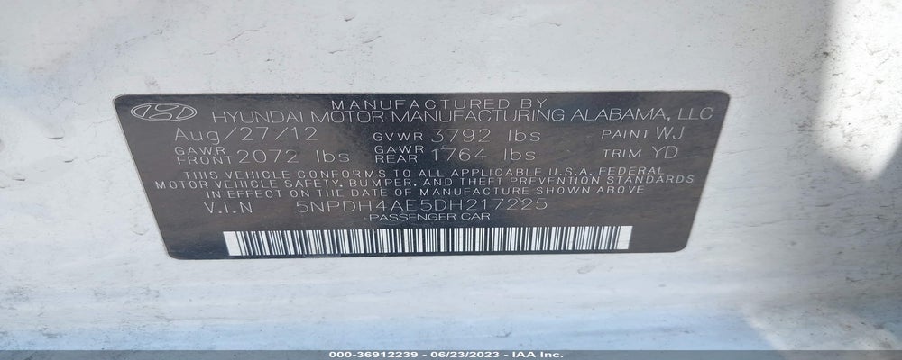 5NPDH4AE5DH217225 2013 HYUNDAI ELANTRA photo no. 9
