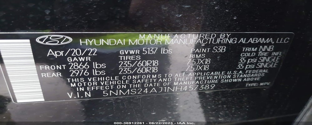 5NMS24AJ1NH457389 2022 HYUNDAI SANTA FE photo no. 9