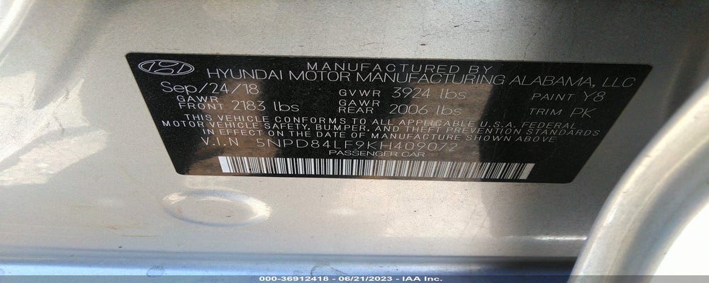 5NPD84LF9KH409072 2019 HYUNDAI ELANTRA photo no. 9