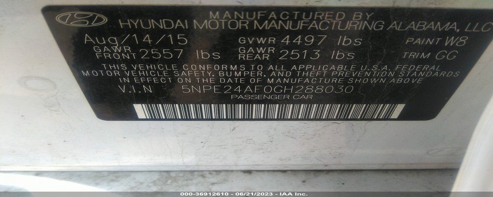 5NPE24AF0GH288030 2016 HYUNDAI SONATA photo no. 9