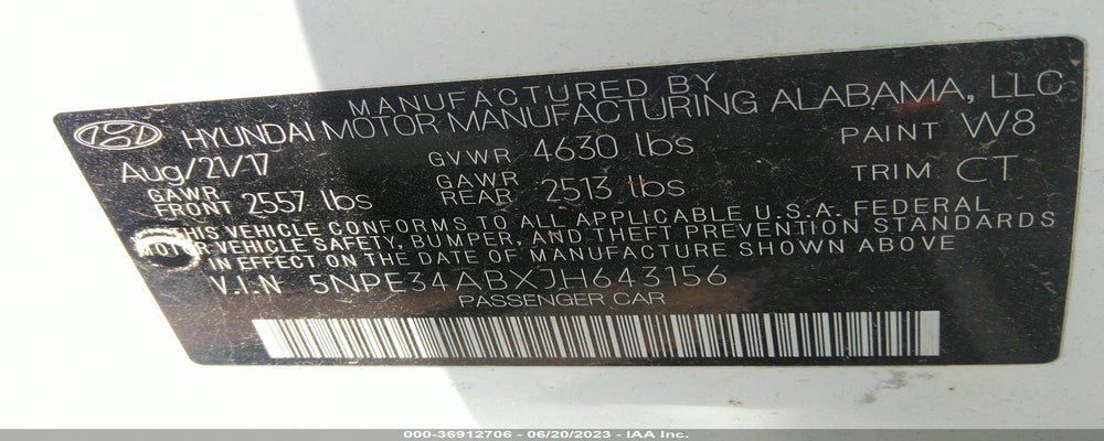 5NPE34ABXJH643156 2018 HYUNDAI SONATA photo no. 9