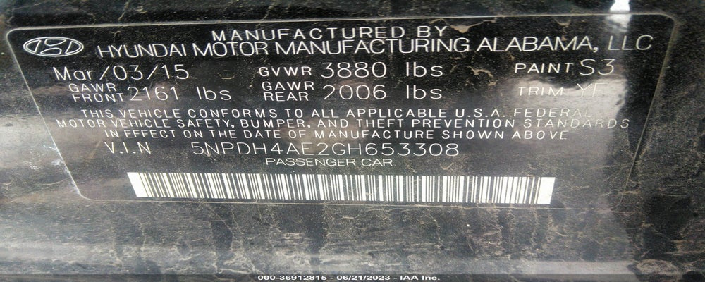 5NPDH4AE2GH653308 2016 HYUNDAI ELANTRA photo no. 9