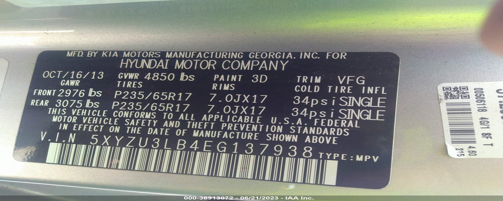 5XYZU3LB4EG137938 2014 HYUNDAI SANTA FE SPORT photo no. 9