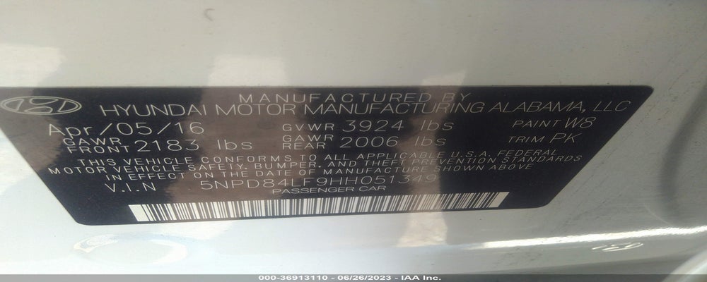 5NPD84LF9HH051349 2017 HYUNDAI ELANTRA photo no. 9