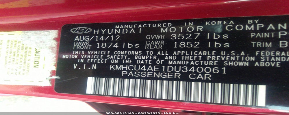 KMHCU4AE1DU340061 2013 HYUNDAI ACCENT photo no. 9