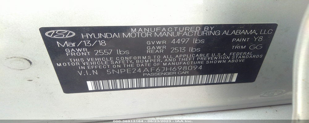 5NPE24AF6JH698094 2018 HYUNDAI SONATA photo no. 9