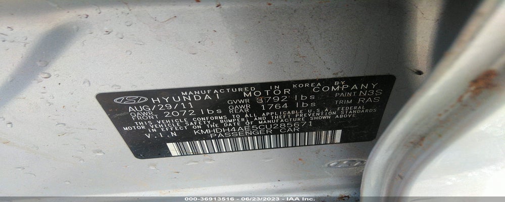 KMHDH4AE5CU285671 2012 HYUNDAI ELANTRA photo no. 9