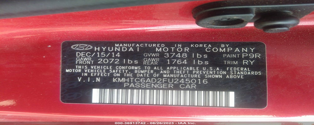 KMHTC6AD2FU245016 2015 HYUNDAI VELOSTER photo no. 9