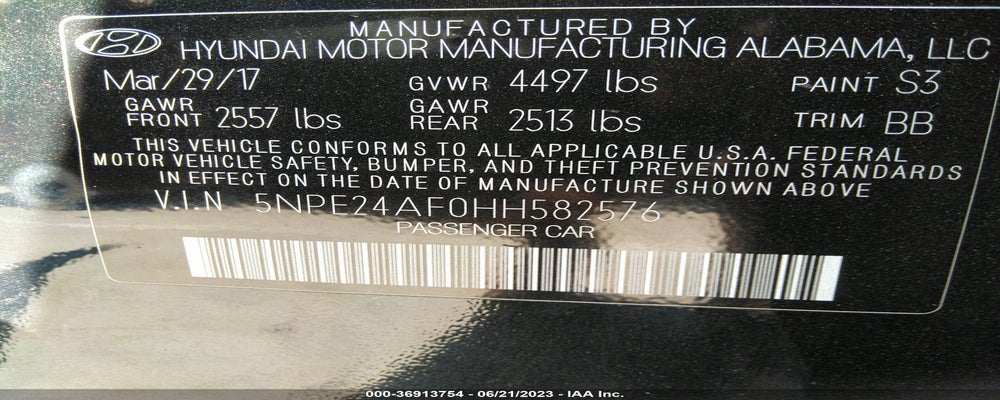 5NPE24AF0HH582576 2017 HYUNDAI SONATA photo no. 9