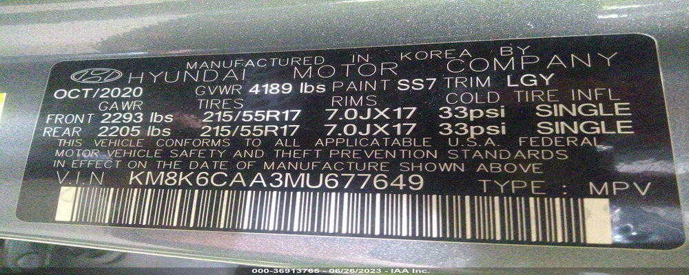 KM8K6CAA3MU677649 2021 HYUNDAI KONA photo no. 9