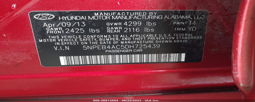 5NPEB4AC5DH725439 2013 HYUNDAI SONATA photo no. 9