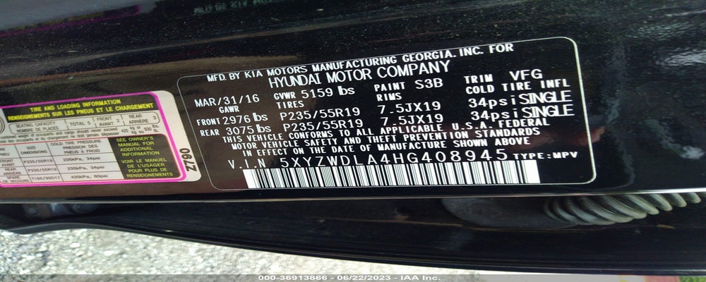 5XYZWDLA4HG408945 2017 HYUNDAI SANTA FE SPORT photo no. 9