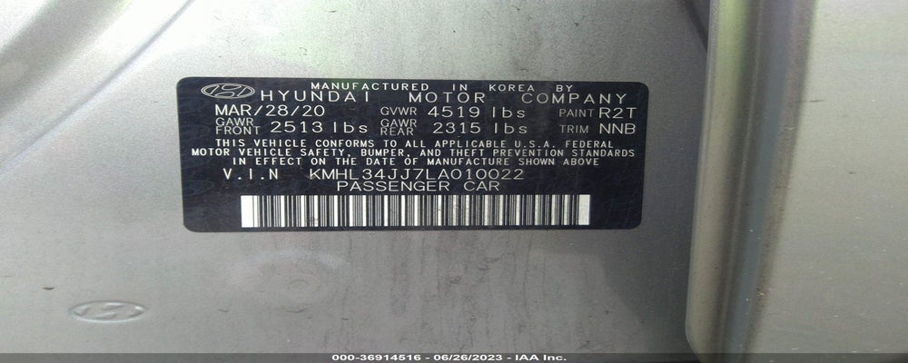KMHL34JJ7LA010022 2020 HYUNDAI SONATA HYBRID photo no. 9