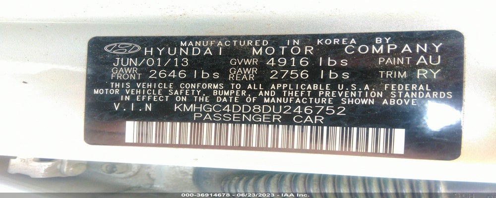KMHGC4DD8DU246752 2013 HYUNDAI GENESIS photo no. 9