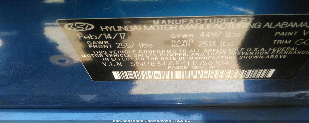 5NPE34AF4HH561047 2017 HYUNDAI SONATA photo no. 9