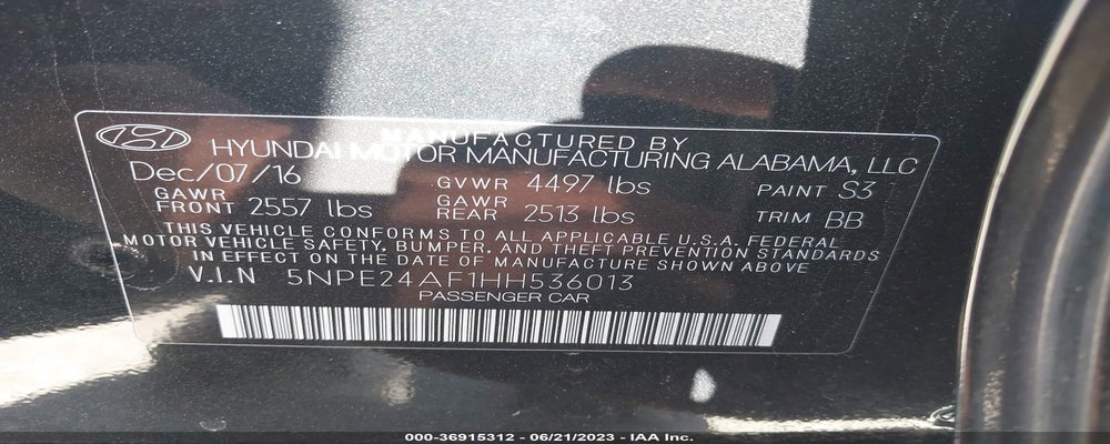 5NPE24AF1HH536013 2017 HYUNDAI SONATA photo no. 9