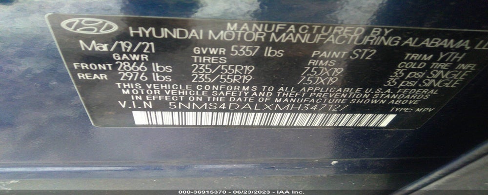 5NMS4DALXMH347127 2021 HYUNDAI SANTA FE photo no. 9