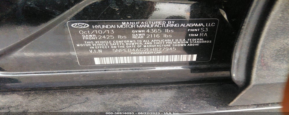 5NPEB4AC2EH827945 2014 HYUNDAI SONATA photo no. 9
