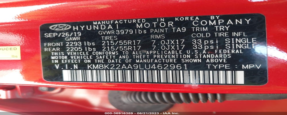 KM8K22AA9LU462961 2020 HYUNDAI KONA photo no. 9
