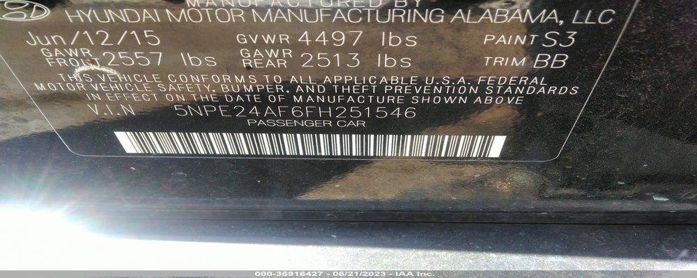 5NPE24AF6FH251546 2015 HYUNDAI SONATA photo no. 9