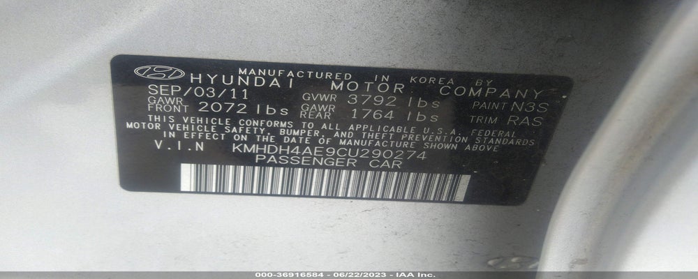 KMHDH4AE9CU290274 2012 HYUNDAI ELANTRA photo no. 9