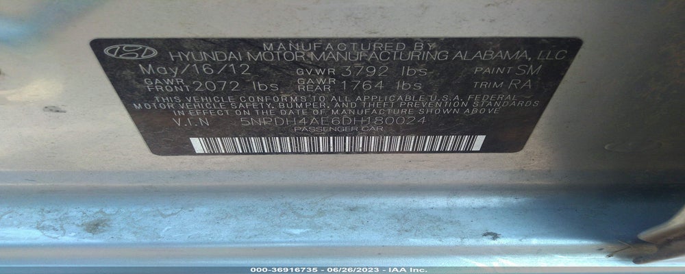 5NPDH4AE6DH180024 2013 HYUNDAI ELANTRA photo no. 9