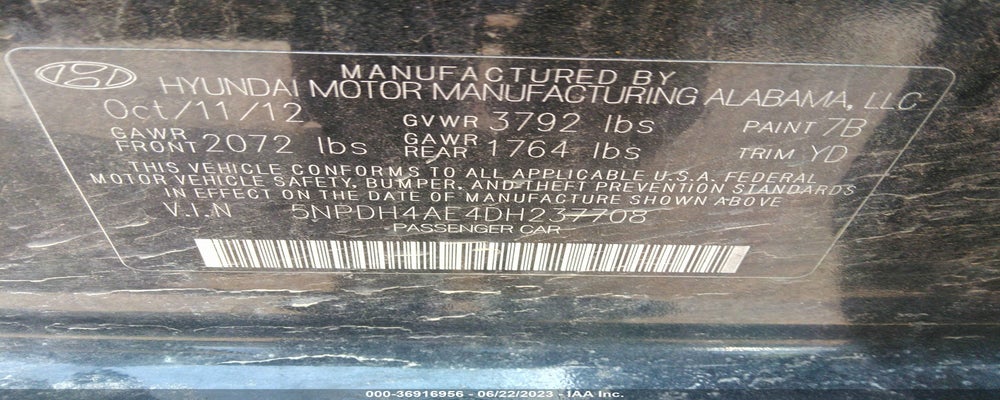 5NPDH4AE4DH237708 2013 HYUNDAI ELANTRA photo no. 9