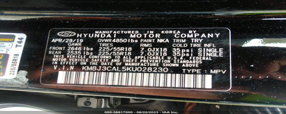 KM8J3CAL5KU028230 2019 HYUNDAI TUCSON photo no. 9