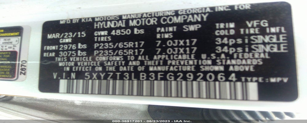 5XYZT3LB3FG292064 2015 HYUNDAI SANTA FE SPORT photo no. 9