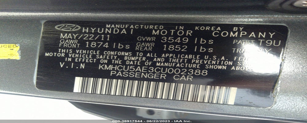 KMHCU5AE3CU002388 2012 HYUNDAI ACCENT photo no. 9