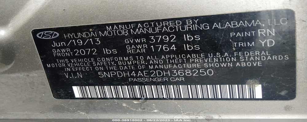 5NPDH4AE2DH368250 2013 HYUNDAI ELANTRA photo no. 9
